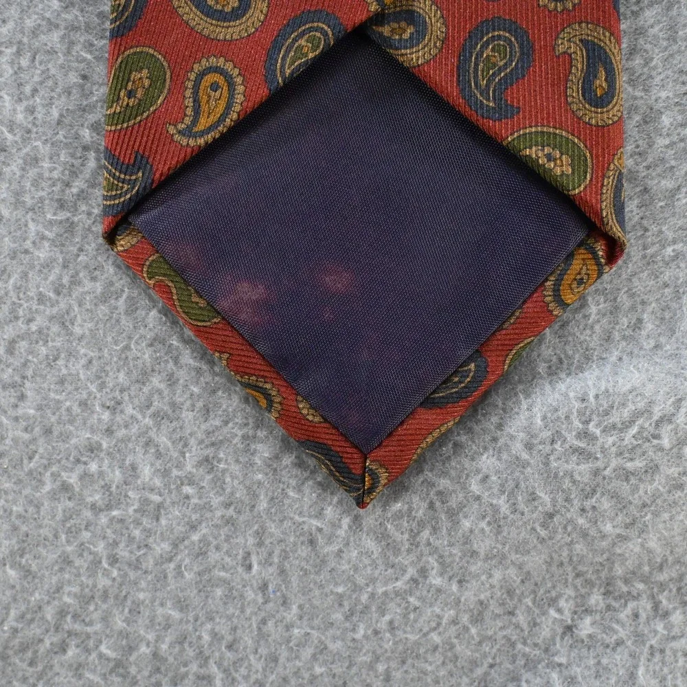 Burberrys‎ of London Mens Vintage Paisley Silk Necktie OS Red Multi